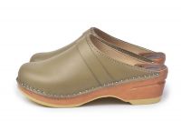 Swedish clogs in olive from Troentorp Clogs, Bastad