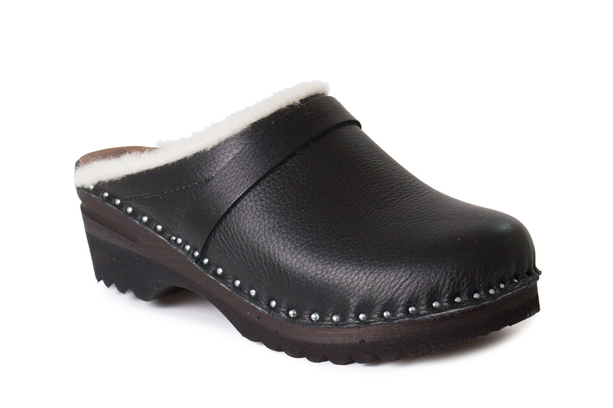 black leather from Troentorp Clogs 