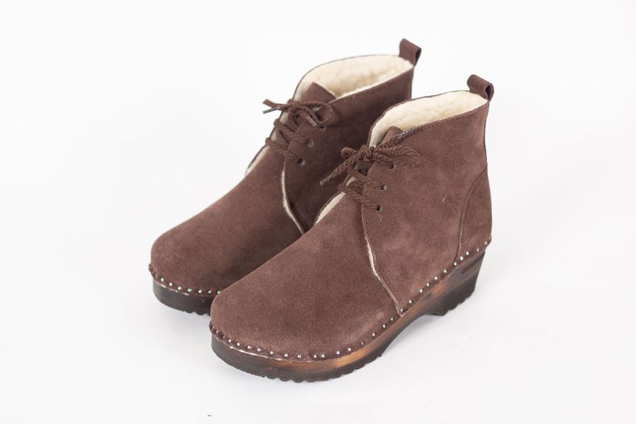 Morris Shearling Brown Suede