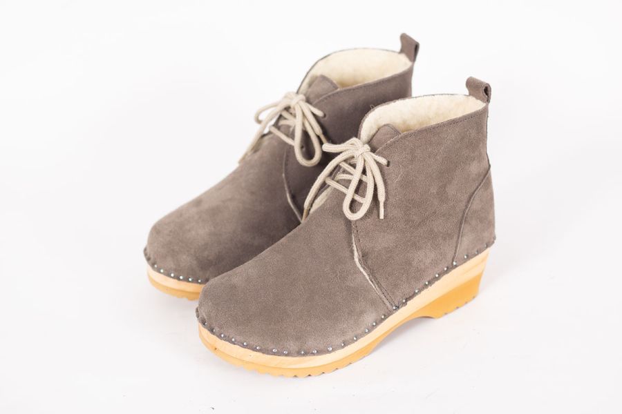 Morris Shearling Grey Suede