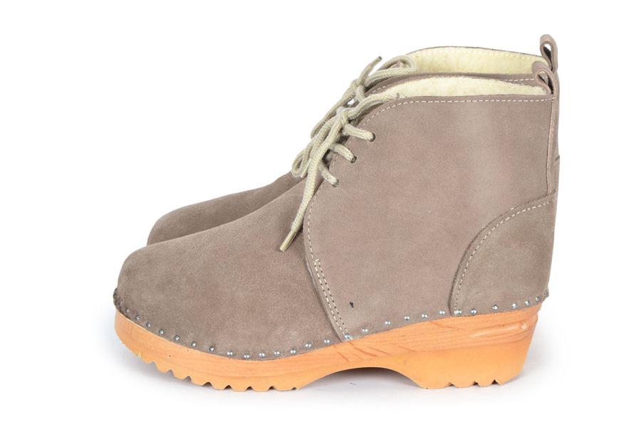 Morris Shearling Taupe Suede