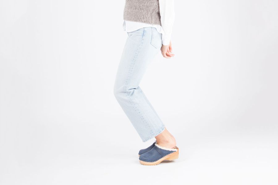 Munch Blue Waxy Suede