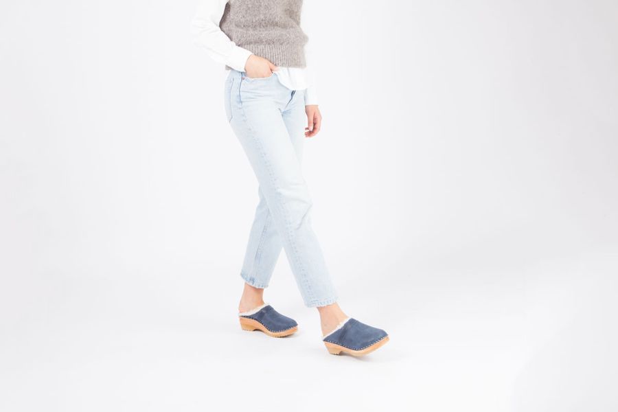 Munch Blue Waxy Suede