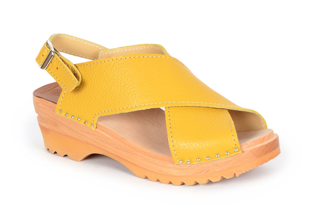 Ochre Yellow Clog Sandals Swedish clog style from Troentorp Clogs