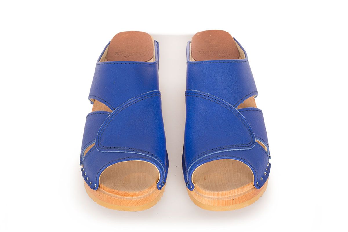 blue clog sandals